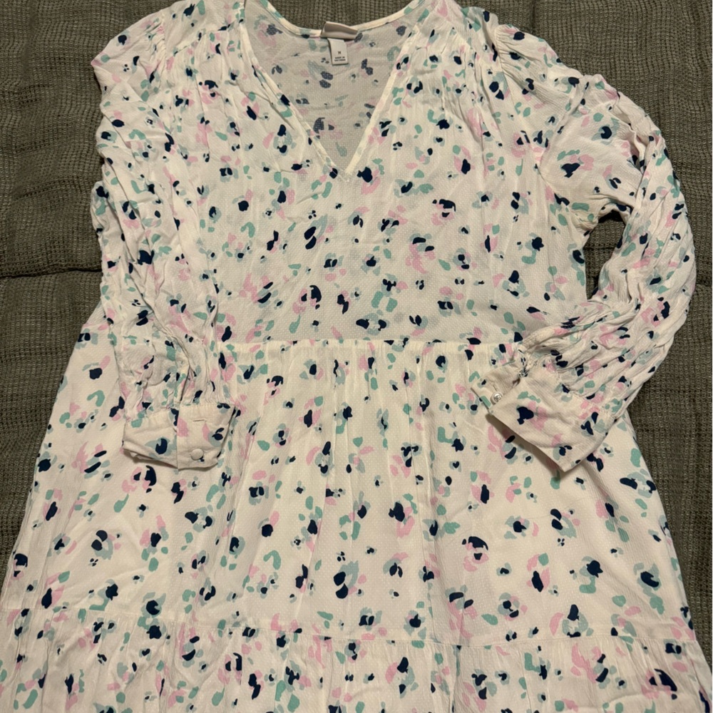 White cheetah print maxi dress A New Day